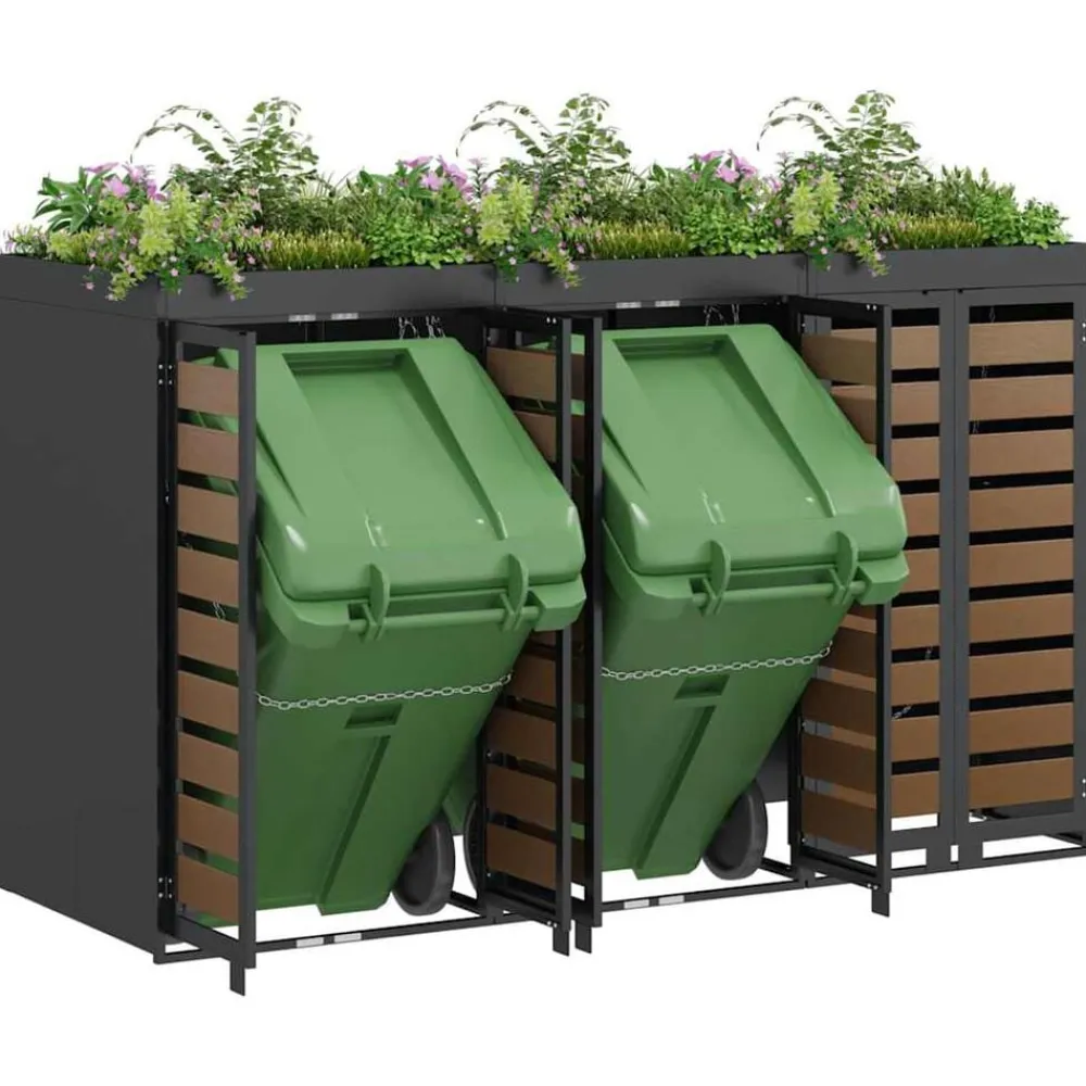 Wieltjesbakopslag voor 3 bakken Antraciet 340 x 77.5 x 115.5 cm>vidaXL Clearance