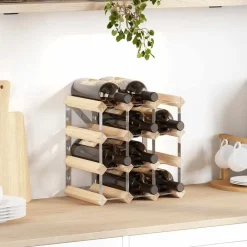 Wijnrek voor 12 flessen massief grenenhout>vidaXL Outlet