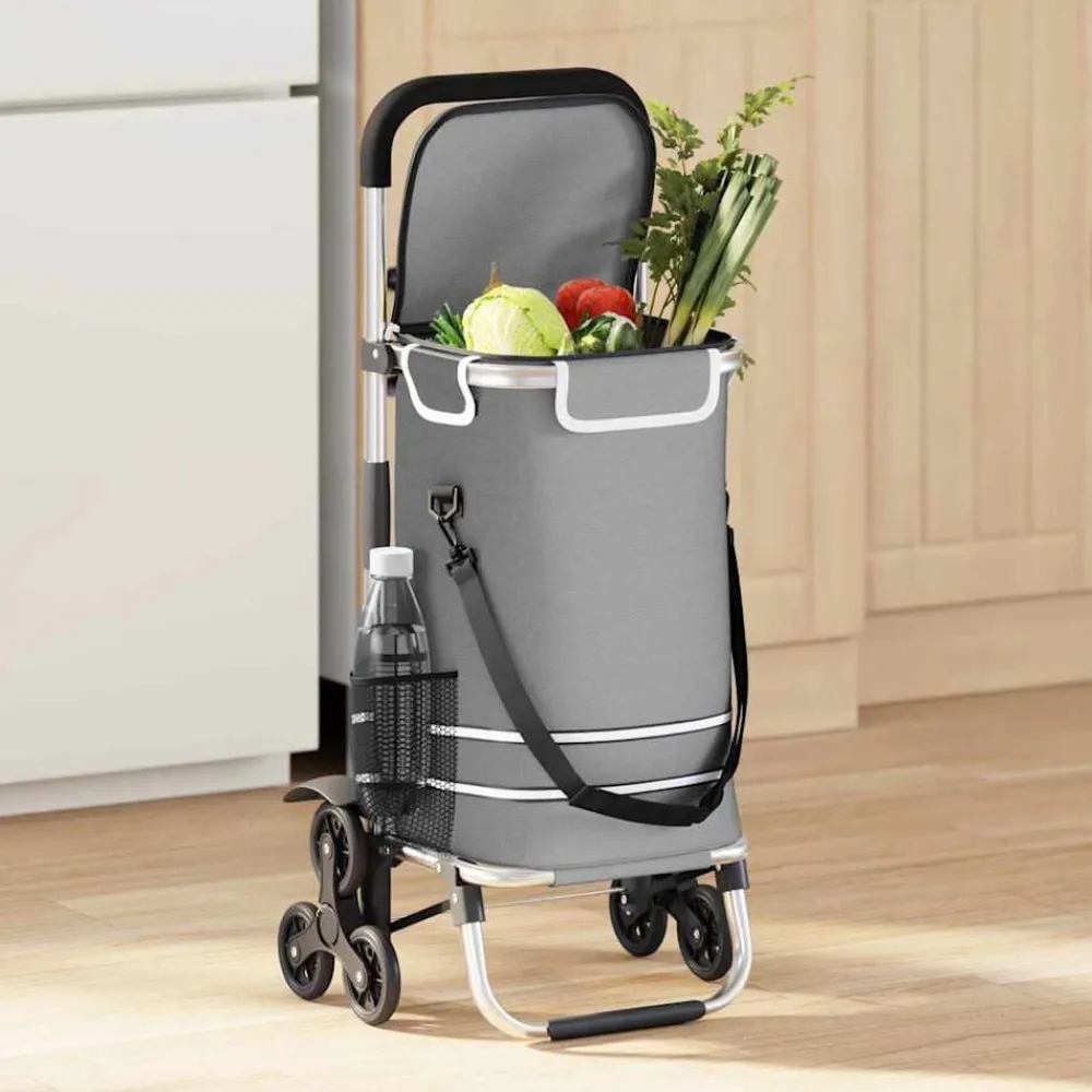 Bagage & Tassen*vidaXL Winkel trolley 47 x 39 x 100,5 cm Oxford stof Grijs