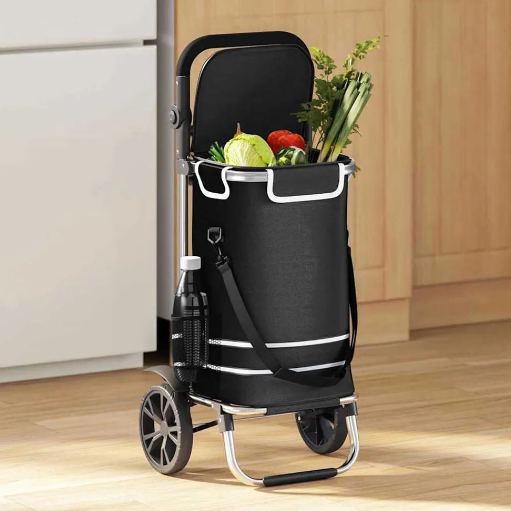 Bagage & Tassen*vidaXL Winkel trolley 36,5 x 46,5 x 100,5 cm Oxford stof Zwart