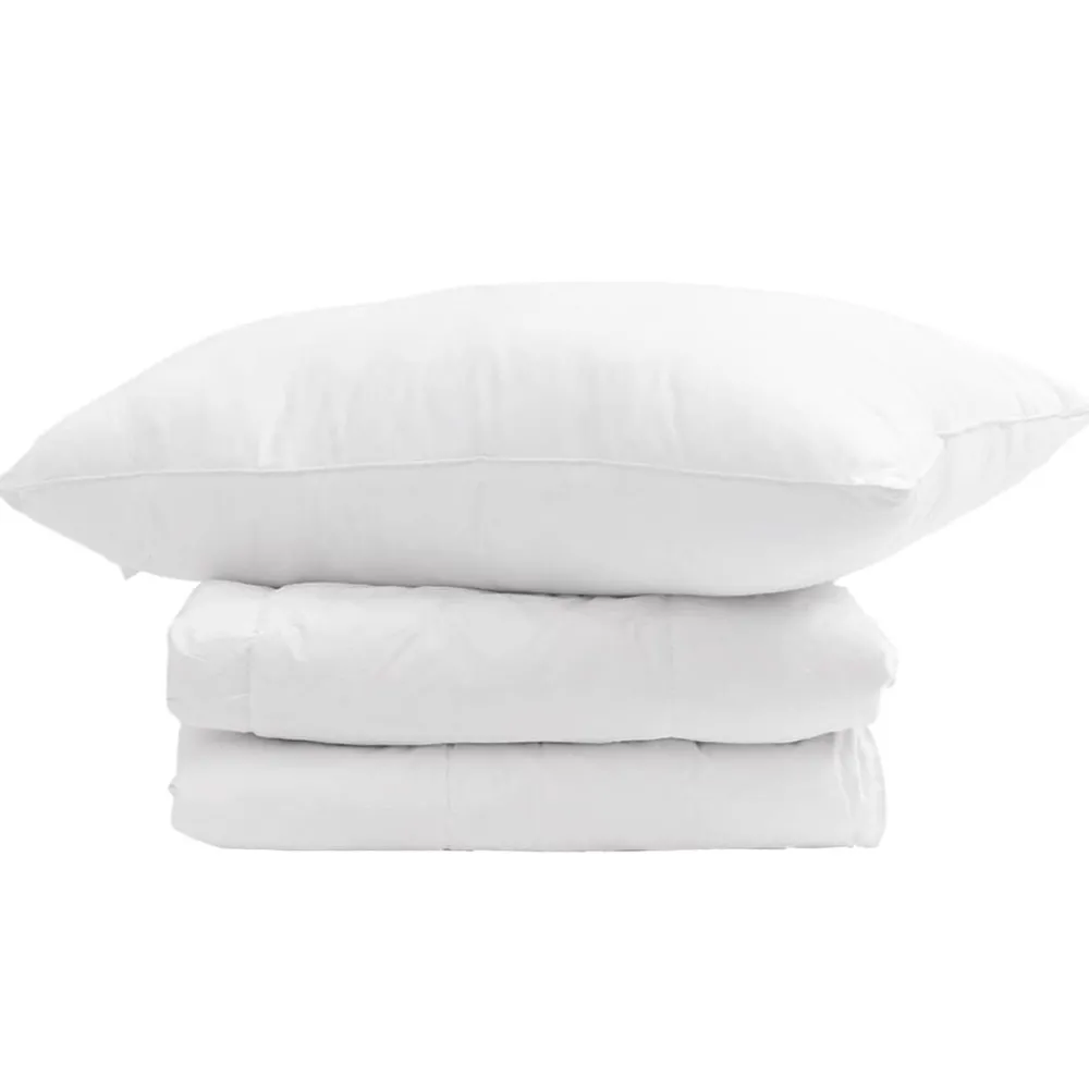 Linnengoed*vidaXL Winter Dekbed met kussen 2 pcs Wit Donsveertjes