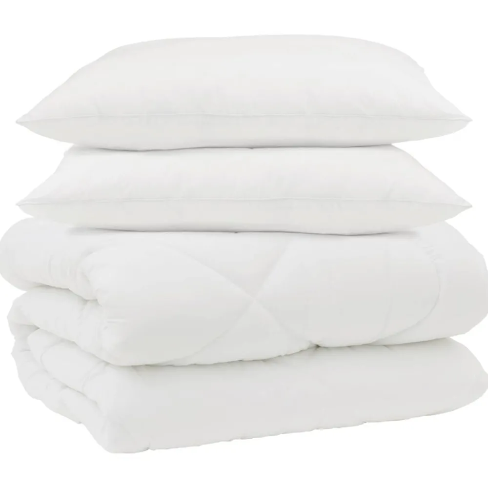 Winter Dekbed met kussen 3 pcs Wit Microvezel>vidaXL Online