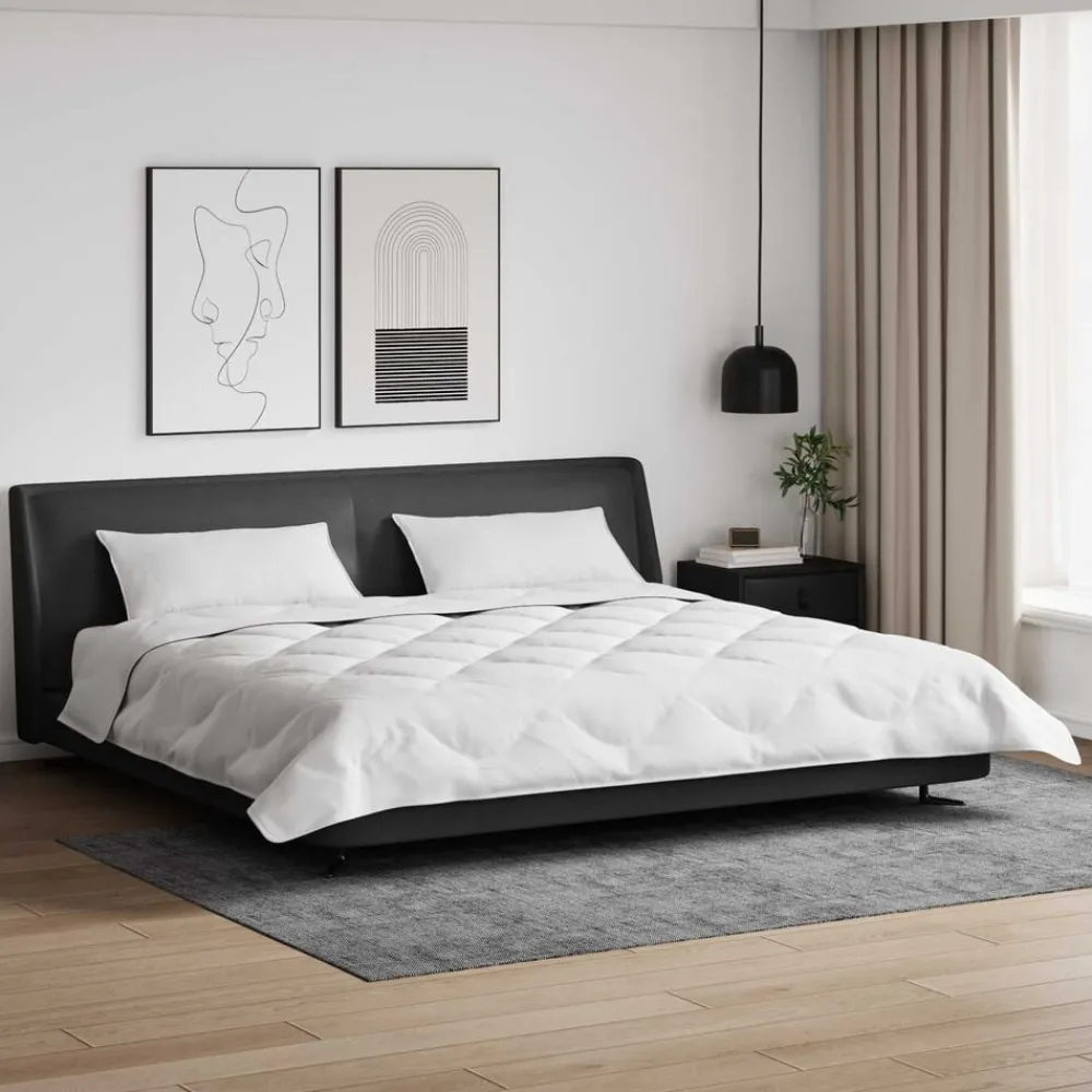 Linnengoed*vidaXL Winter Dekbed met kussen 3 pcs Wit Microvezel
