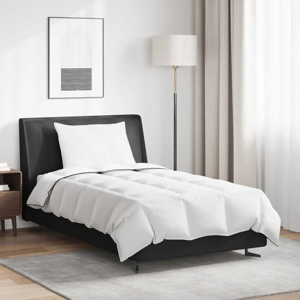 Linnengoed*vidaXL Winter Dekbed met kussen 2 pcs Wit Donsveertjes