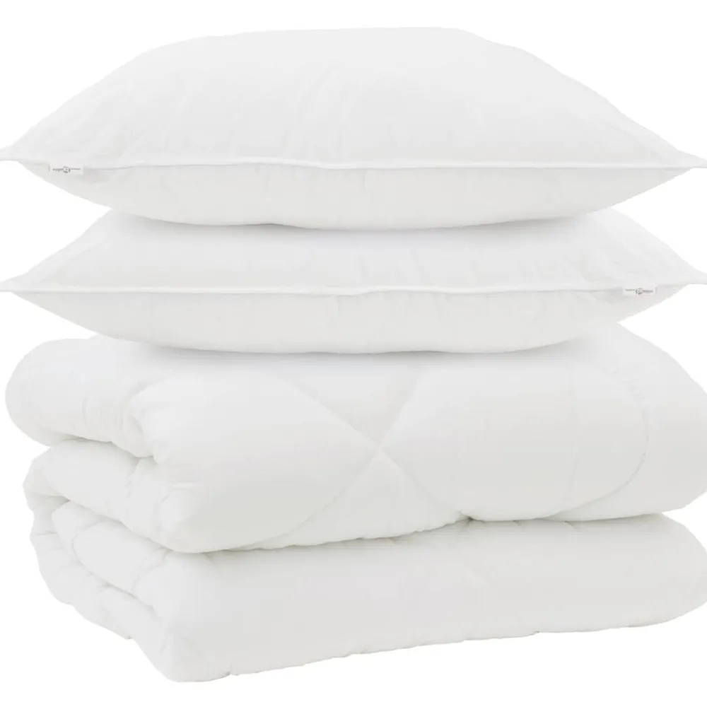 Winter Dekbed met kussen 3 pcs Wit Microvezel>vidaXL New