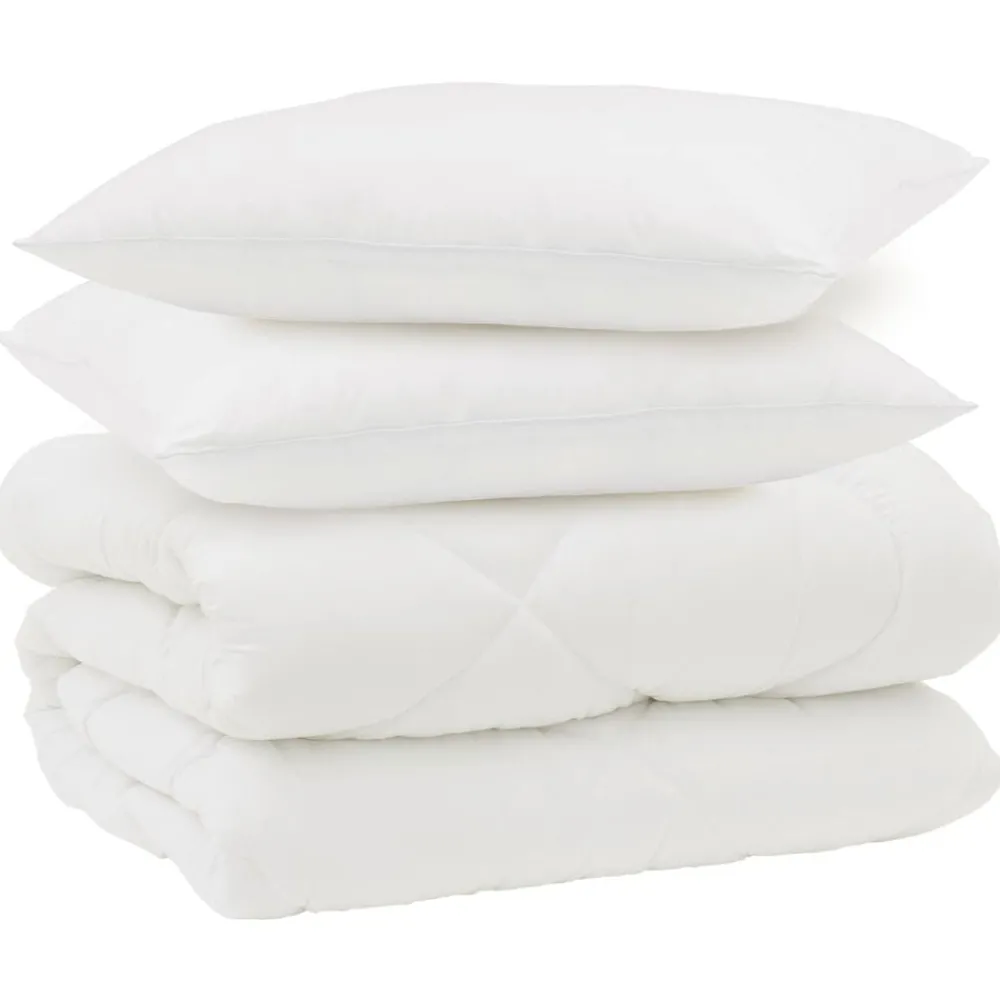 Winter Dekbed met kussen 3 pcs Wit Microvezel>vidaXL Clearance