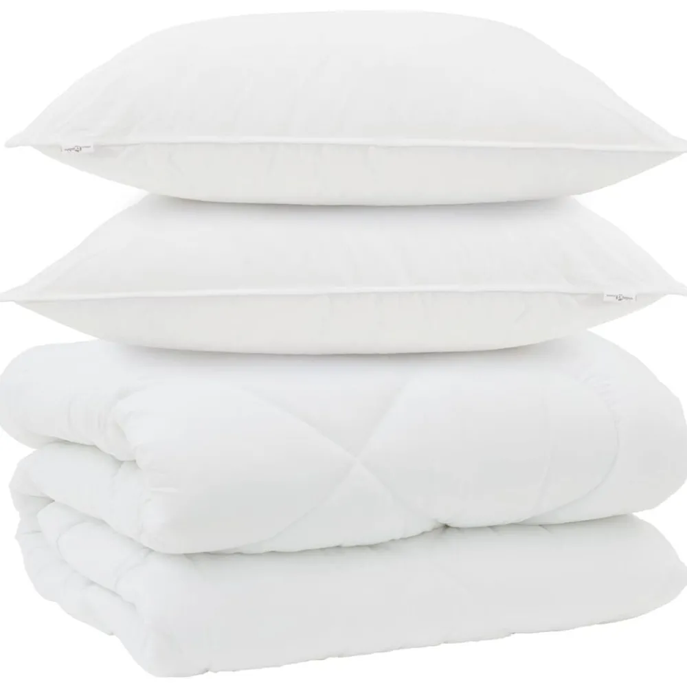 Winter Dekbed met kussen 3 pcs Wit Microvezel>vidaXL Best