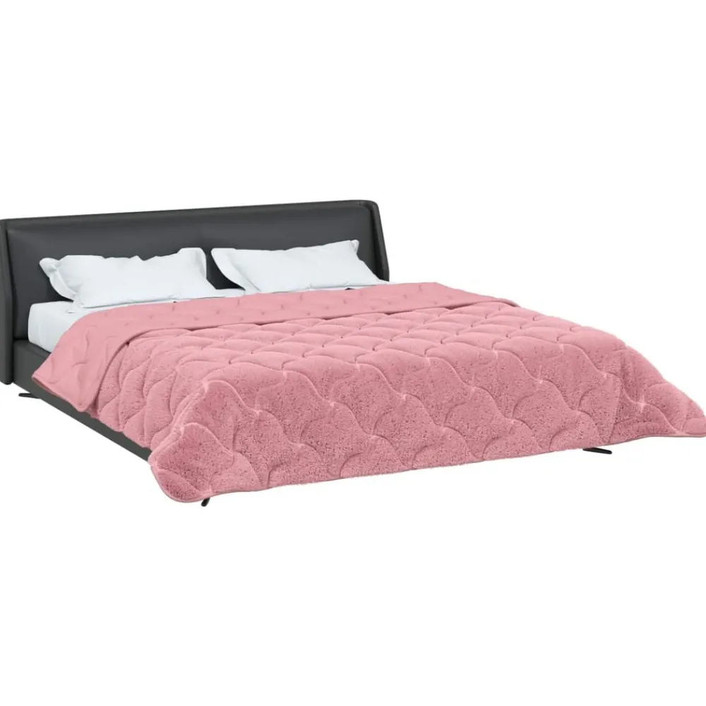 Linnengoed*vidaXL Winter Dekbed 220 x 240 cm Microfiber en Teddy fleece Roze