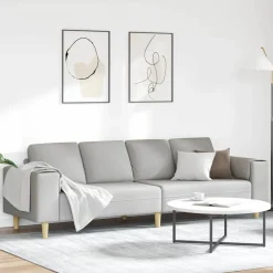 Banken*vidaXL Woonkamer Bank Wolkengrijs 250 x 77 x 76 cm Polyester Wolken grijs