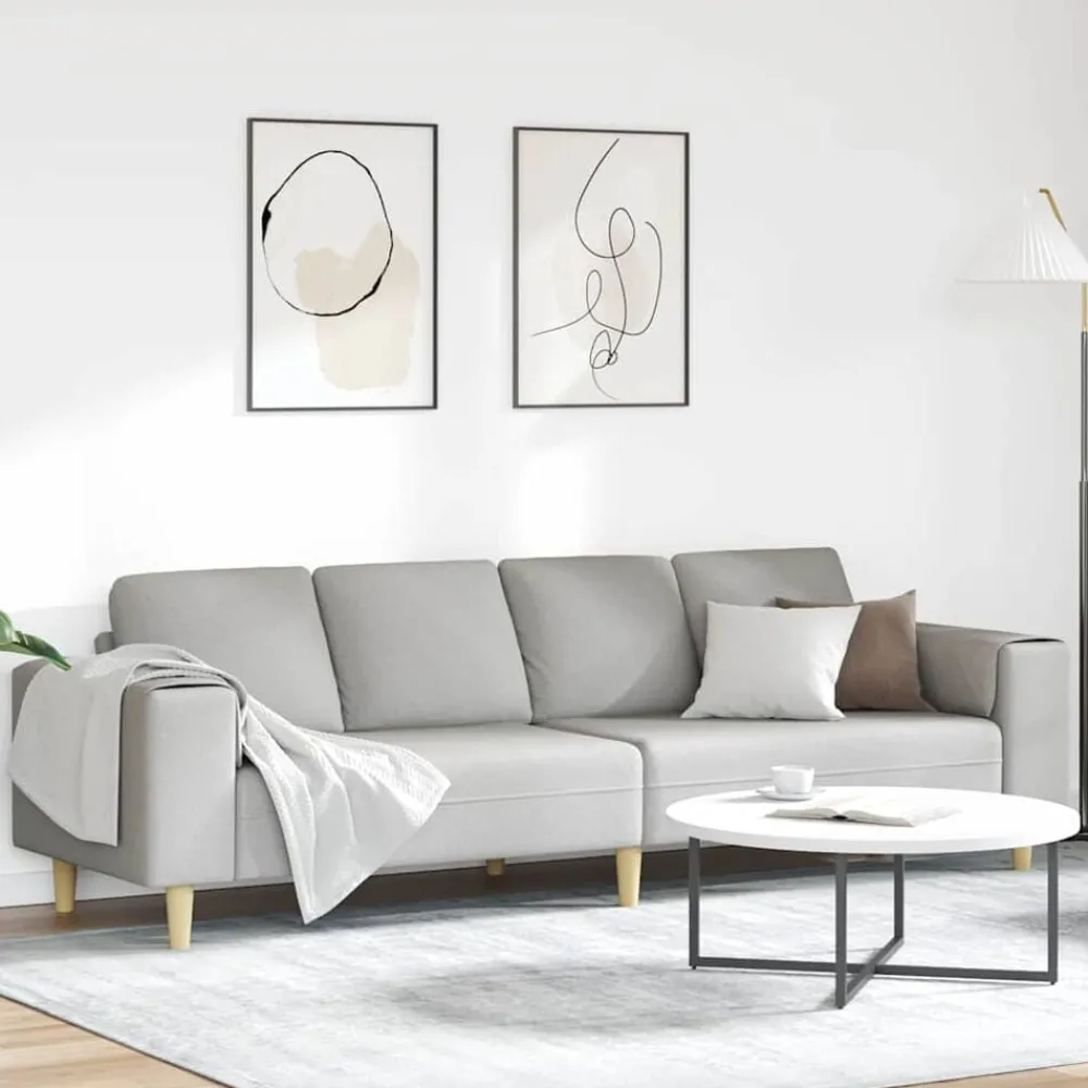 Banken*vidaXL Woonkamer Bank Wolkengrijs 250 x 77 x 76 cm Polyester Wolken grijs