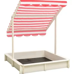 Buitenspeelgoed*vidaXL Zandbak met verstelbaar dak UV50 vurenhout Wit en rood