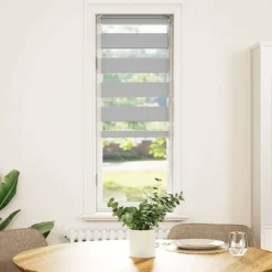 Woon- & Tuinaccessoires*vidaXL Zebra rolgordijn 40x100 cm stofbreedte 35,9 cm Lichtgrijs