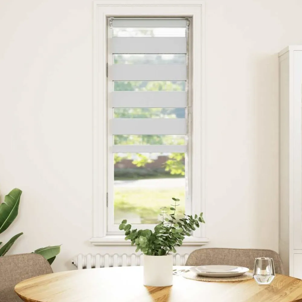 Woon- & Tuinaccessoires*vidaXL Zebra rolgordijn 40x100 cm stofbreedte 35,9 cm marmerbeige Wit