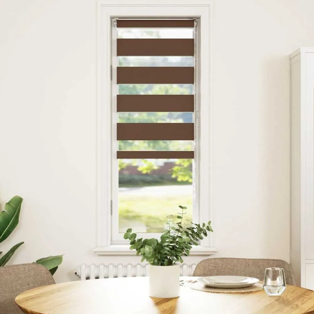 Woon- & Tuinaccessoires*vidaXL Zebra rolgordijn 40x100 cm stofbreedte 35,9 cm polyester Bruin
