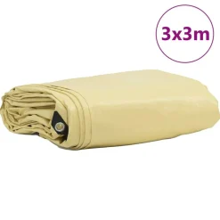Bouwbeslag*vidaXL Zeil 650g / m² 3 x 3 m Canvas met PVC-coating Beige