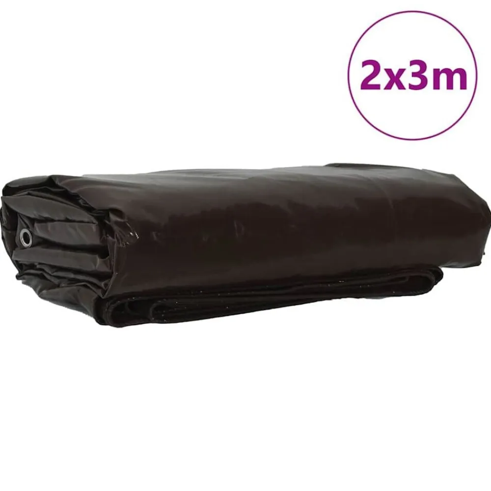 Bouwbeslag*vidaXL Zeil 650g / m² 2 x 3 m Canvas met PVC-coating Bruin