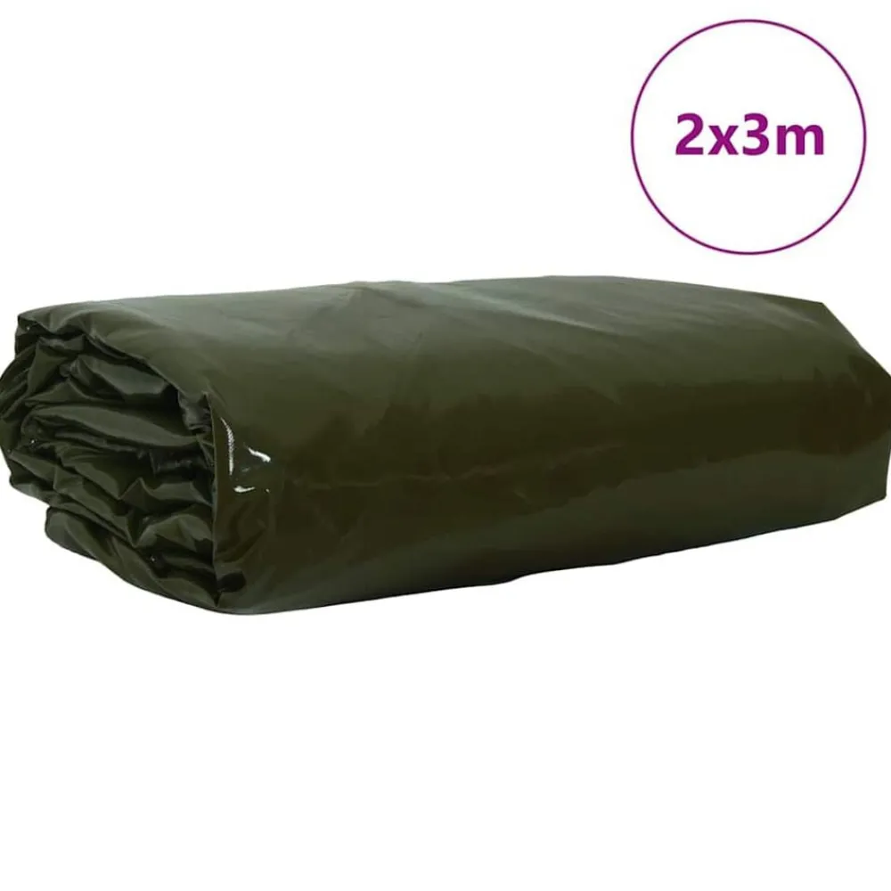 Bouwbeslag*vidaXL Zeil 650g / m² Olijf Groen 2 x 3 m Canvas met PVC-coating Olijfgroen