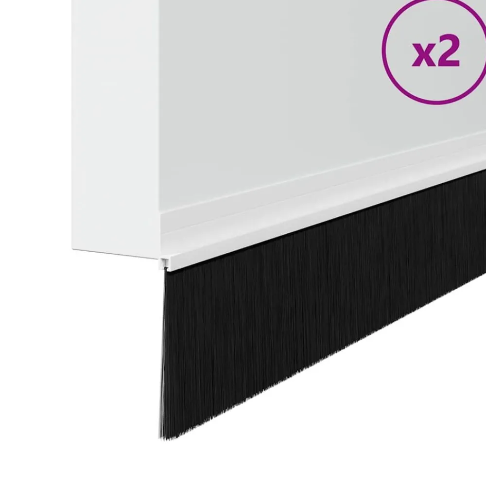 Bouwmaterialen*vidaXL Zelfklevende Deurborstels 2 pcs 100 cm Aluminium Legering Wit