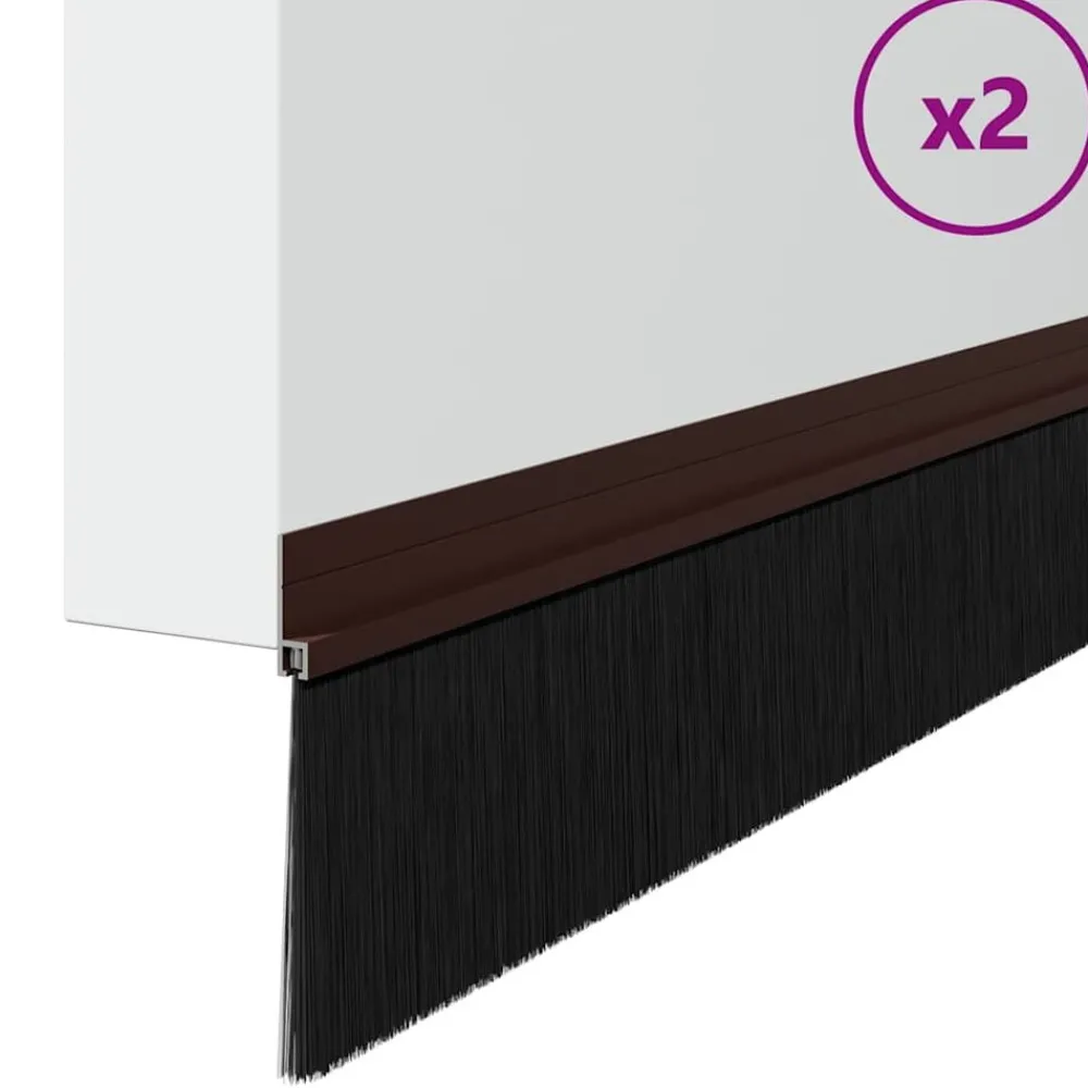 Bouwmaterialen*vidaXL Zelfklevende Deurborstels 2 pcs 100 cm Aluminium Legering Bruin
