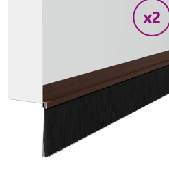 Bouwmaterialen*vidaXL Zelfklevende Deurborstels 2 pcs 100 cm Aluminium Legering Bruin