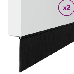Bouwmaterialen*vidaXL Zelfklevende Deurborstels 2 pcs 100 cm Aluminium Legering Zwart