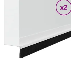 Bouwmaterialen*vidaXL Zelfklevende Deurborstels 2 pcs 100 cm Aluminium Legering Wit