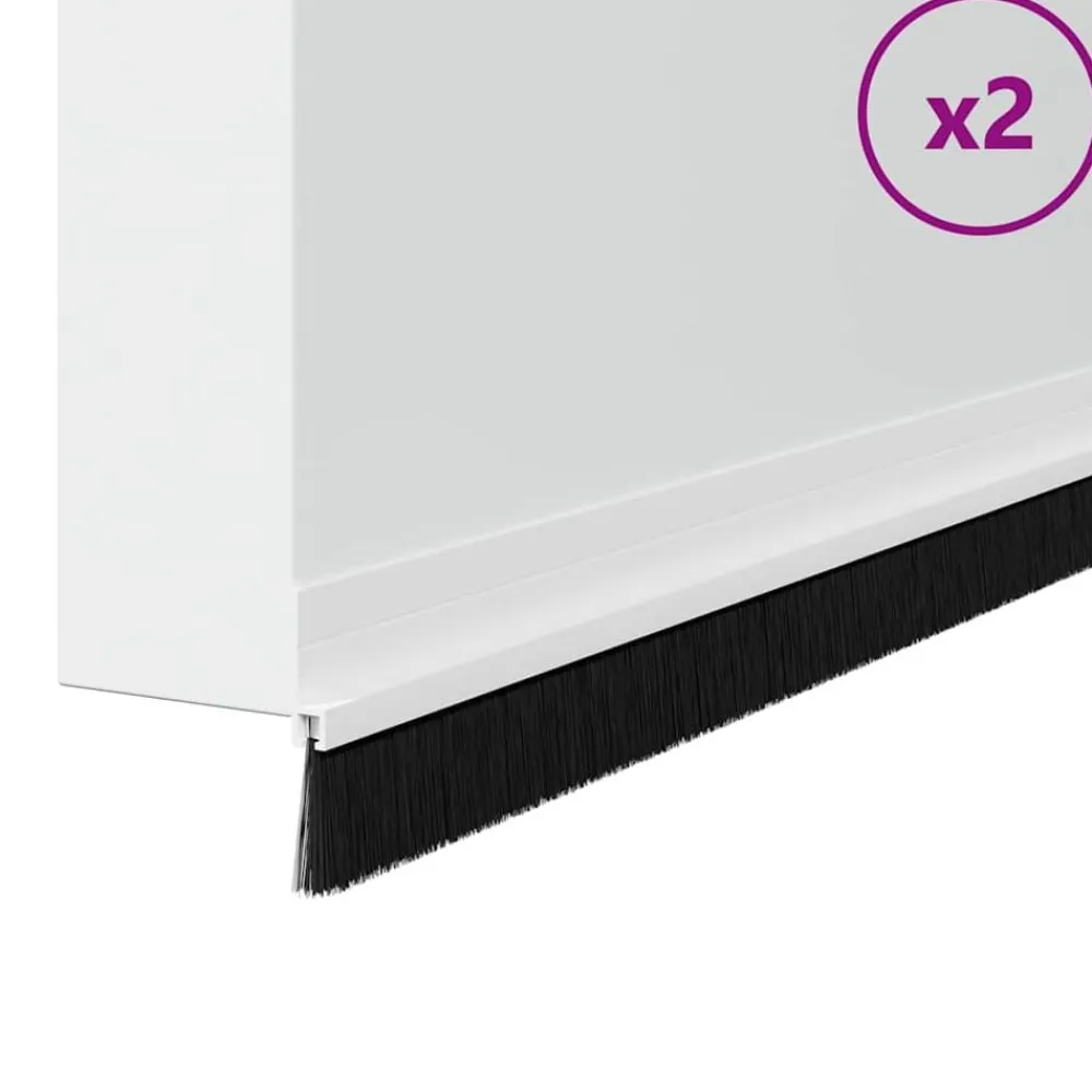 Bouwmaterialen*vidaXL Zelfklevende Deurborstels 2 pcs 100 cm Aluminium Legering Wit