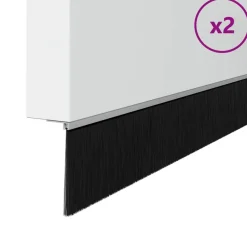 Bouwmaterialen*vidaXL Zelfklevende Deurborstels 2 pcs 100 cm Zilver