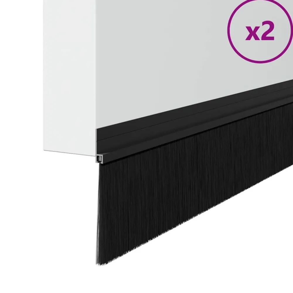 Bouwmaterialen*vidaXL Zelfklevende Deurborstels 2 pcs 100 cm Aluminium Legering Zwart