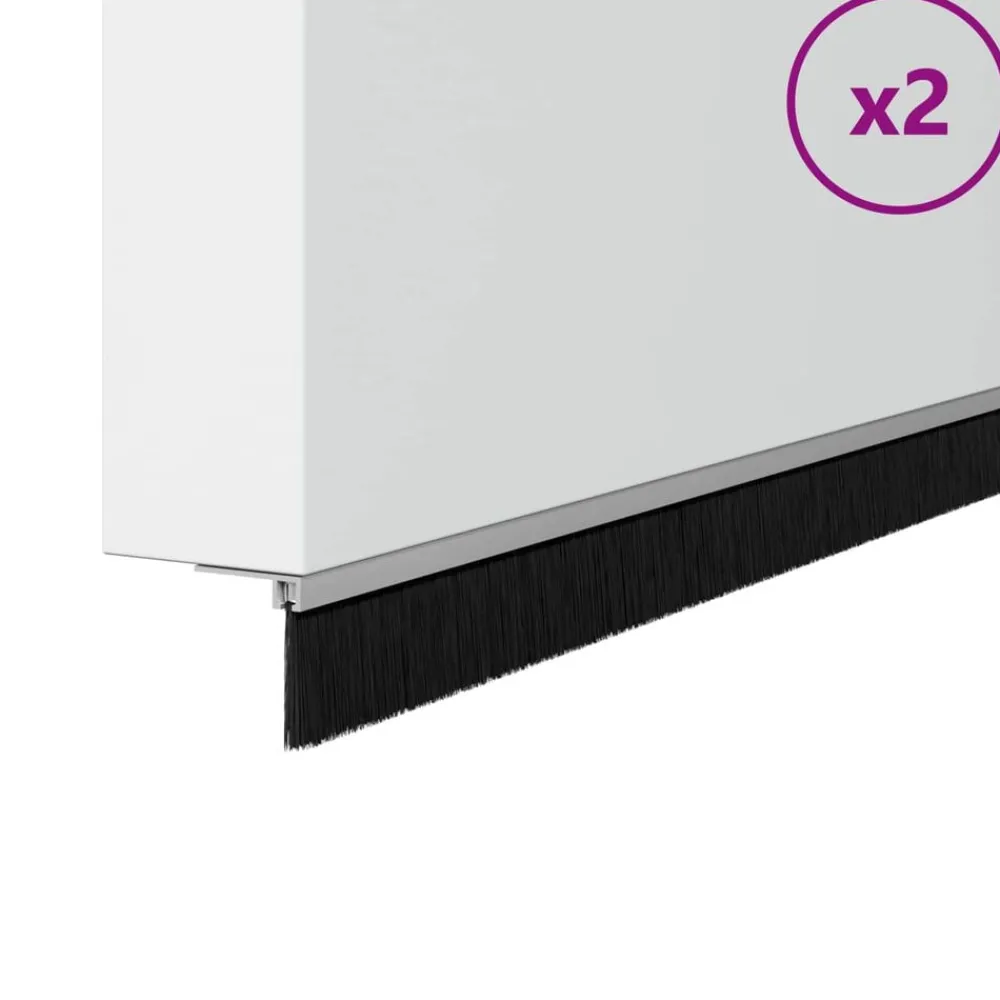Bouwmaterialen*vidaXL Zelfklevende Deurborstels 2 pcs 100 cm Zilver