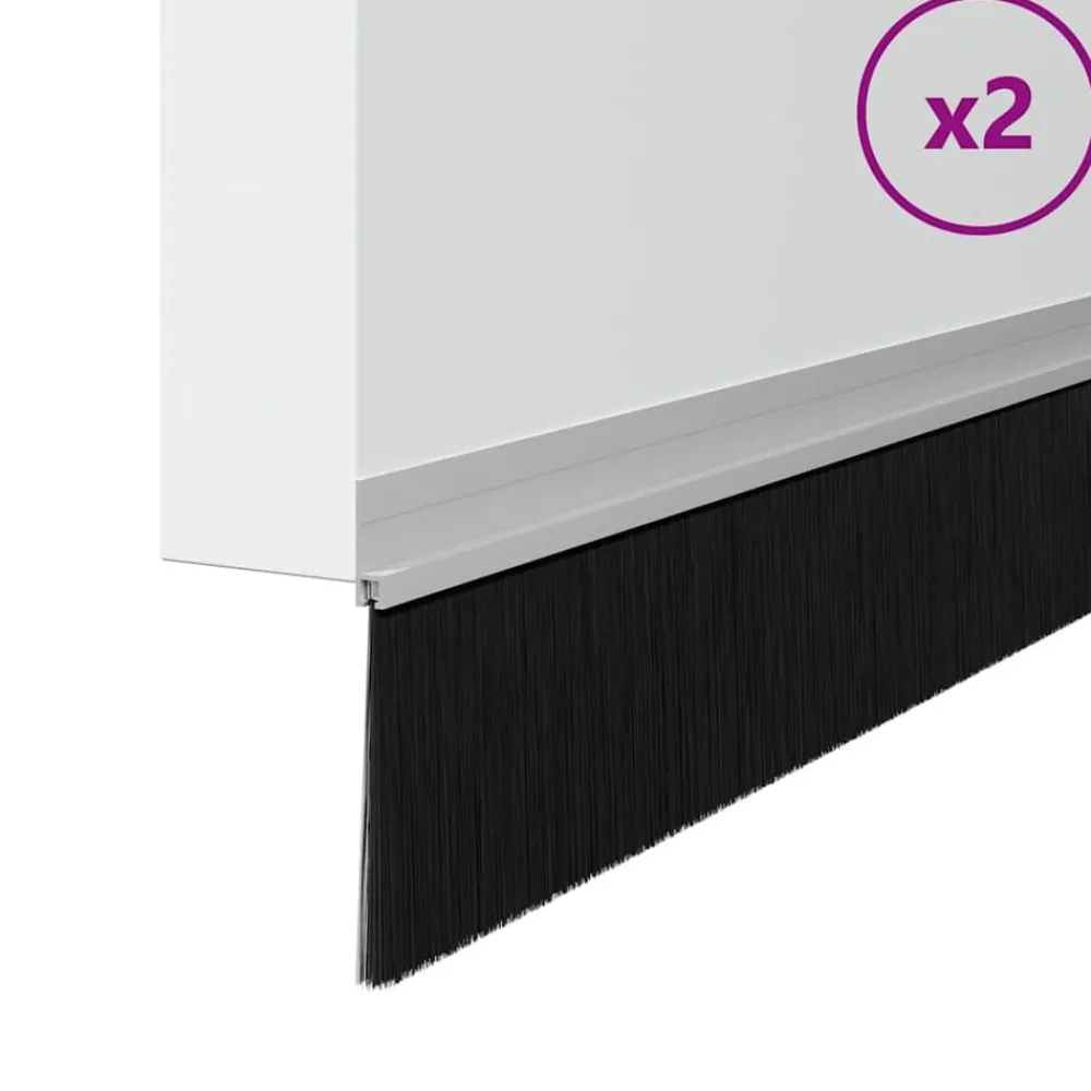 Bouwmaterialen*vidaXL Zelfklevende Deurborstels 2 pcs 100 cm Zilver