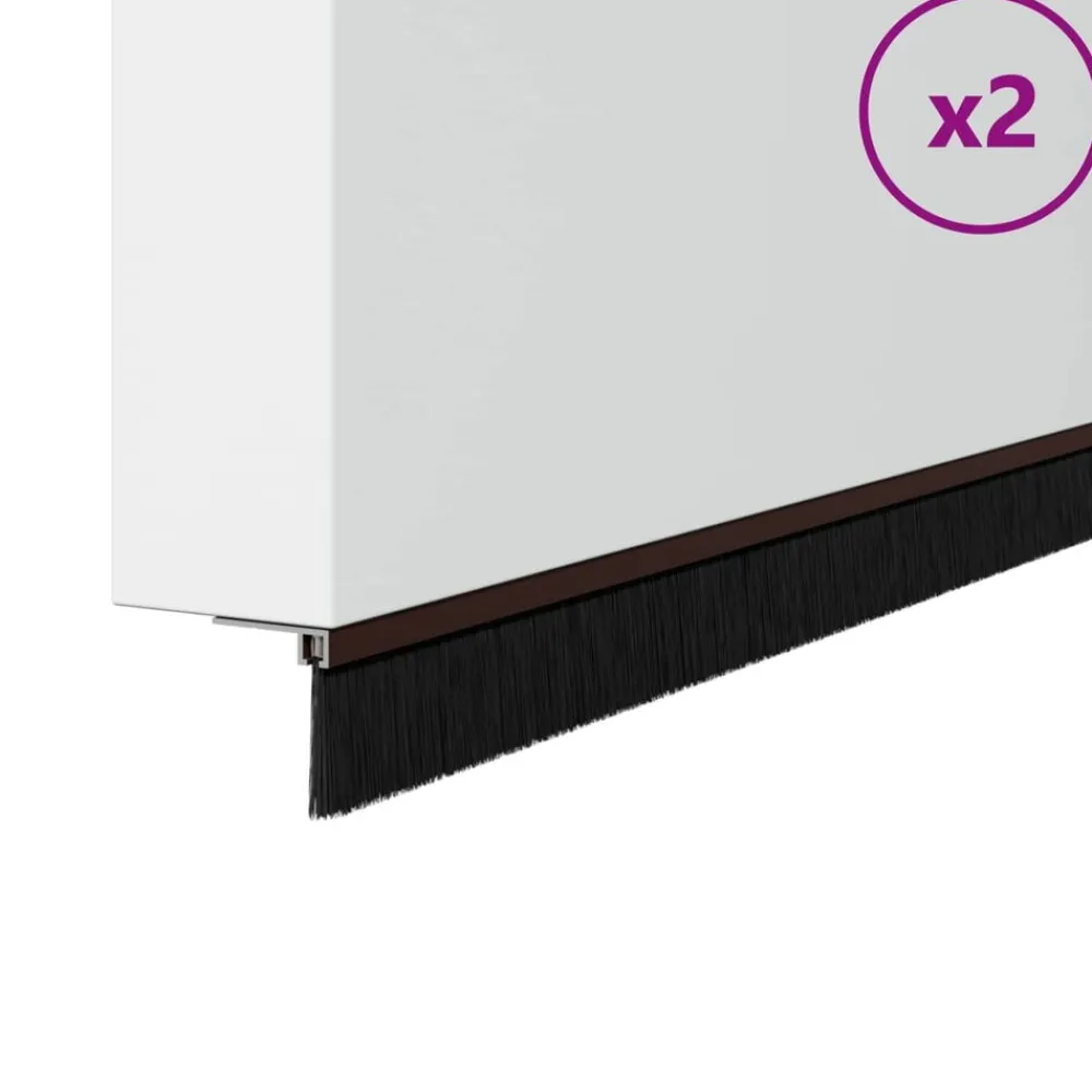 Bouwmaterialen*vidaXL Zelfklevende Deurborstels 2 pcs 100 cm Aluminium Legering Bruin