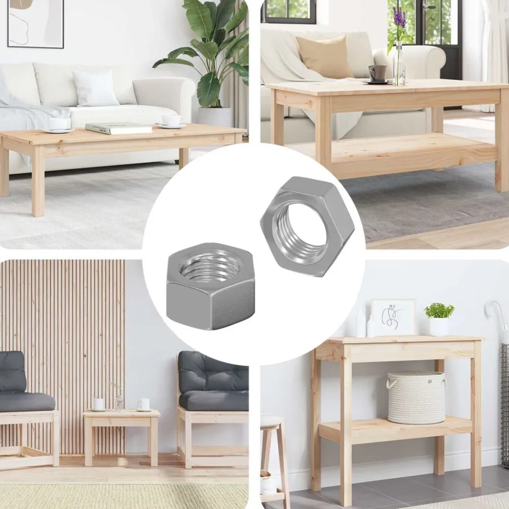 Zeshoekige Moer 2 pcs Zilver M6 Metaal>vidaXL Outlet