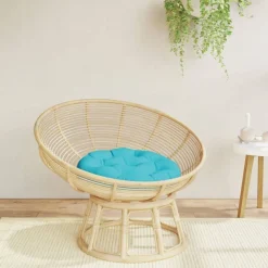 Woon- & Tuinaccessoires*vidaXL Zitkussen rond Ø 60x11 cm oxford stof Turquoise