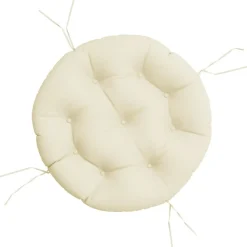 Woon- & Tuinaccessoires*vidaXL Zitkussen rond Ø 60x11 cm oxford stof crèmekleurig crème