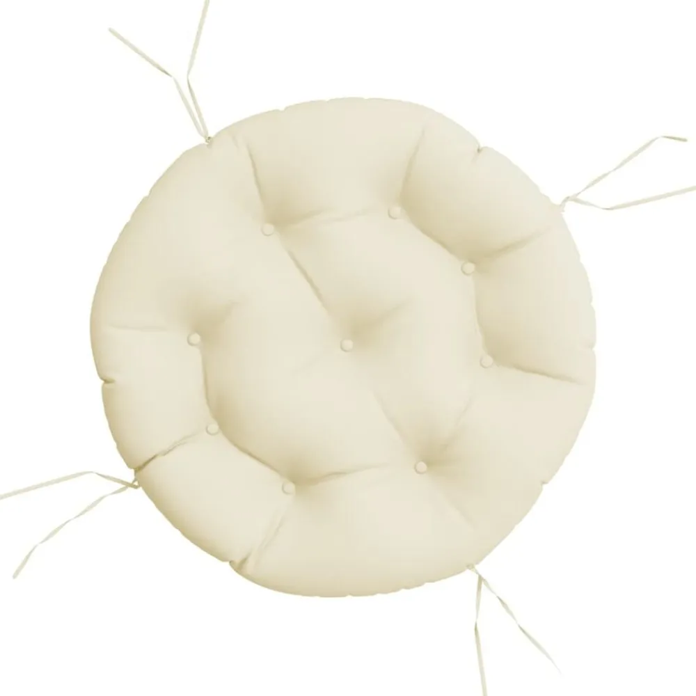 Woon- & Tuinaccessoires*vidaXL Zitkussen rond Ø 60x11 cm oxford stof crèmekleurig crème