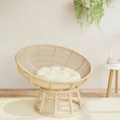 Woon- & Tuinaccessoires*vidaXL Zitkussen rond Ø 60x11 cm oxford stof crèmekleurig cr&egrave;me