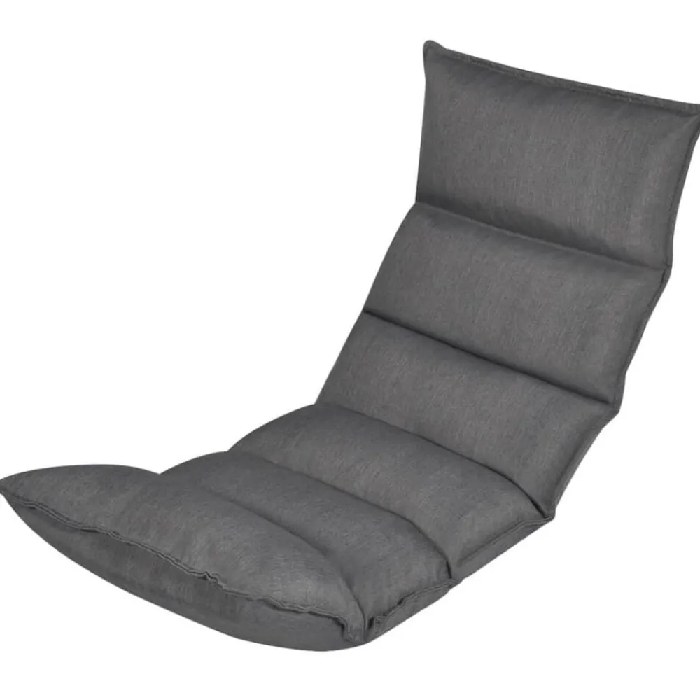 Stoelen*vidaXL Zitkussen voor op de vloer inklapbaar stof grijs