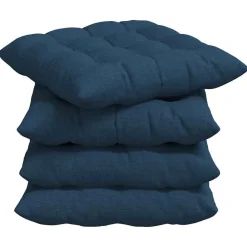 Woon- & Tuinaccessoires*vidaXL Zitkussens 4 pcs 40 x 40 x 6 cm Stof Blauw