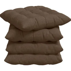 Woon- & Tuinaccessoires*vidaXL Zitkussens 4 pcs 40 x 40 x 6 cm Stof Bruin