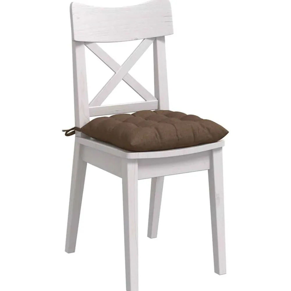 Woon- & Tuinaccessoires*vidaXL Zitkussens 4 pcs 40 x 40 x 6 cm Stof Bruin