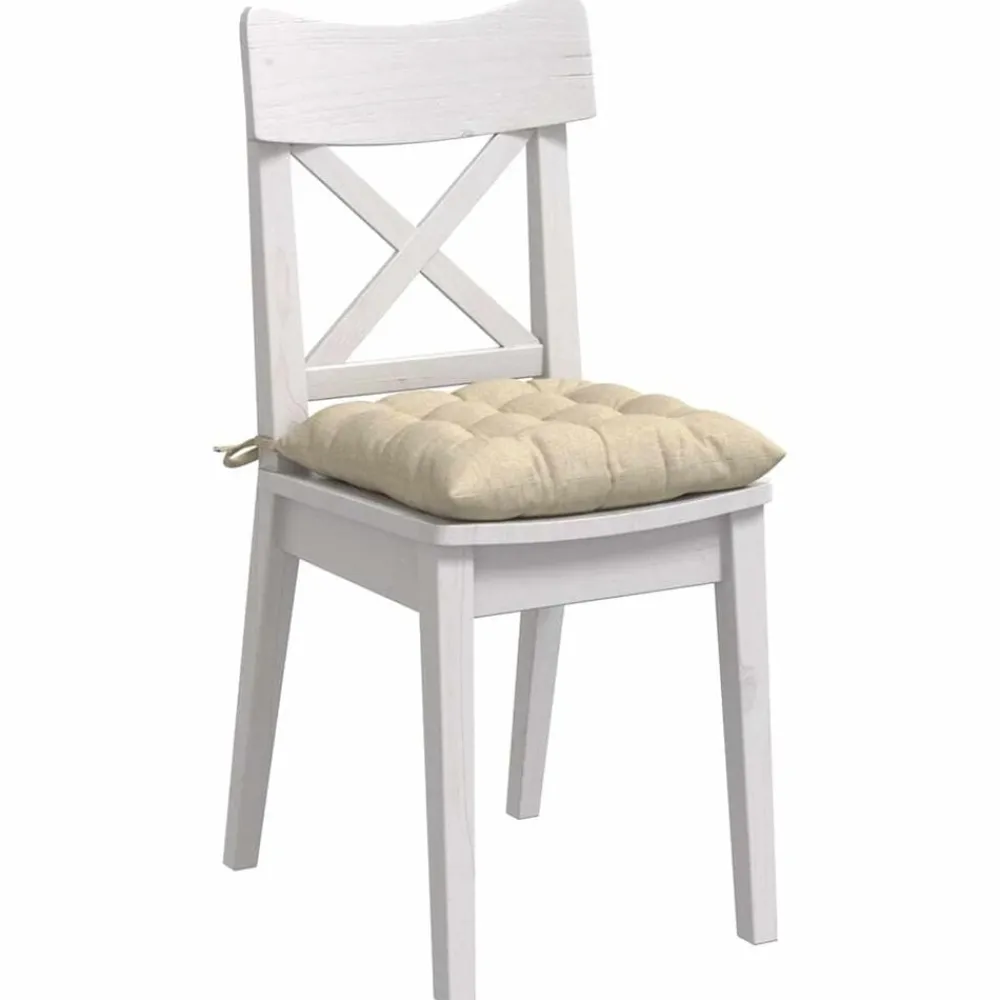 Zitkussens 4 pcs Crème 40 x 40 x 6 cm Stof>vidaXL Hot