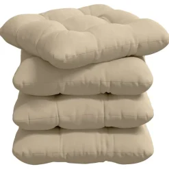 Woon- & Tuinaccessoires*vidaXL Zitkussens 4 pcs Crème 40 x 40 cm Microvezel Stof Crème