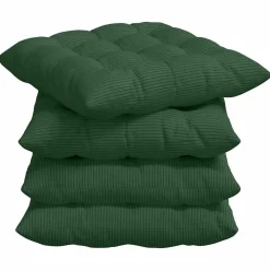 Woon- & Tuinaccessoires*vidaXL Zitkussens 4 pcs 40 x 40 x 6 cm Katoen Stof Donkergroen