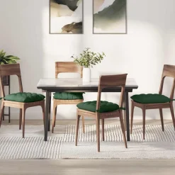 Woon- & Tuinaccessoires*vidaXL Zitkussens 4 pcs 40 x 40 x 6 cm Katoen Stof Donkergroen