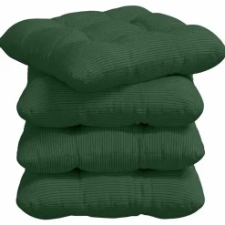 Woon- & Tuinaccessoires*vidaXL Zitkussens 4 pcs 40 x 40 cm Katoen Stof Donkergroen