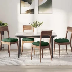 Woon- & Tuinaccessoires*vidaXL Zitkussens 4 pcs 40 x 40 cm Katoen Stof Donkergroen