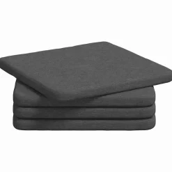 Woon- & Tuinaccessoires*vidaXL Zitkussens 4 pcs 40 x 40 x 3 cm Katoen Stof Donkergrijs