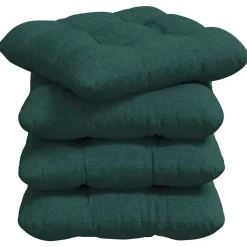 Woon- & Tuinaccessoires*vidaXL Zitkussens 4 pcs 40 x 40 x 12 cm Stof Donkergroen