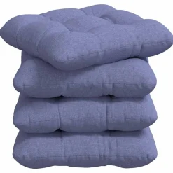 Woon- & Tuinaccessoires*vidaXL Zitkussens 4 pcs 40 x 40 x 12 cm Stof Jeans blauw